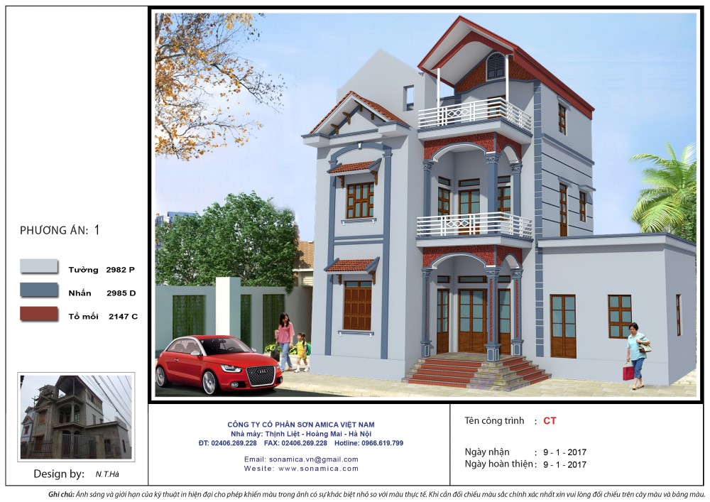 Ảnh phối màu biệt thự